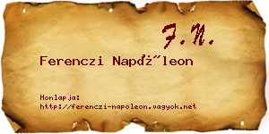 Ferenczi Napóleon névjegykártya